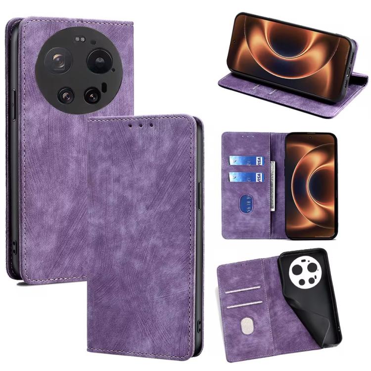 RFID Anti-theft Brush Magnetic Leather Phone Case, For Xiaomi 17 Ultra, For Xiaomi 17 Pro Max, For Xiaomi 17 Pro, For Xiaomi 17, For Xiaomi Civi 5 Pro 5G, For Xiaomi 15 Ultra, For Xiaomi 14T Pro 5G, For Xiaomi 14T 5G