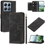 Tulips Embossed Leather Phone Case with Lanyard, For Xiaomi 15, For Xiaomi 14T Pro, For Xiaomi 14T