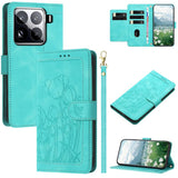 Tulips Embossed Leather Phone Case with Lanyard, For Xiaomi 17T 5G, For Xiaomi 17 Ultra, For Xiaomi 17 Pro Max, For Xiaomi 17 Pro, For Xiaomi 17, For Xiaomi 15T Pro, For Xiaomi 15T, For Xiaomi 15 Pro