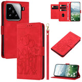 Tulips Embossed Leather Phone Case with Lanyard, For Xiaomi 15, For Xiaomi 14T Pro, For Xiaomi 14T