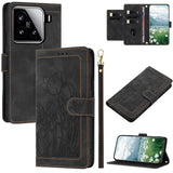 Tulips Embossed Leather Phone Case with Lanyard, For Xiaomi 15, For Xiaomi 14T Pro, For Xiaomi 14T