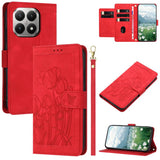 Tulips Embossed Leather Phone Case with Lanyard, For Xiaomi 17T 5G, For Xiaomi 17 Ultra, For Xiaomi 17 Pro Max, For Xiaomi 17 Pro, For Xiaomi 17, For Xiaomi 15T Pro, For Xiaomi 15T, For Xiaomi 15 Pro