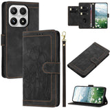 Tulips Embossed Leather Phone Case with Lanyard, For Xiaomi 17T 5G, For Xiaomi 17 Ultra, For Xiaomi 17 Pro Max, For Xiaomi 17 Pro, For Xiaomi 17, For Xiaomi 15T Pro, For Xiaomi 15T, For Xiaomi 15 Pro