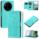 Tulips Embossed Leather Phone Case with Lanyard, For Xiaomi 17T 5G, For Xiaomi 17 Ultra, For Xiaomi 17 Pro Max, For Xiaomi 17 Pro, For Xiaomi 17, For Xiaomi 15T Pro, For Xiaomi 15T, For Xiaomi 15 Pro