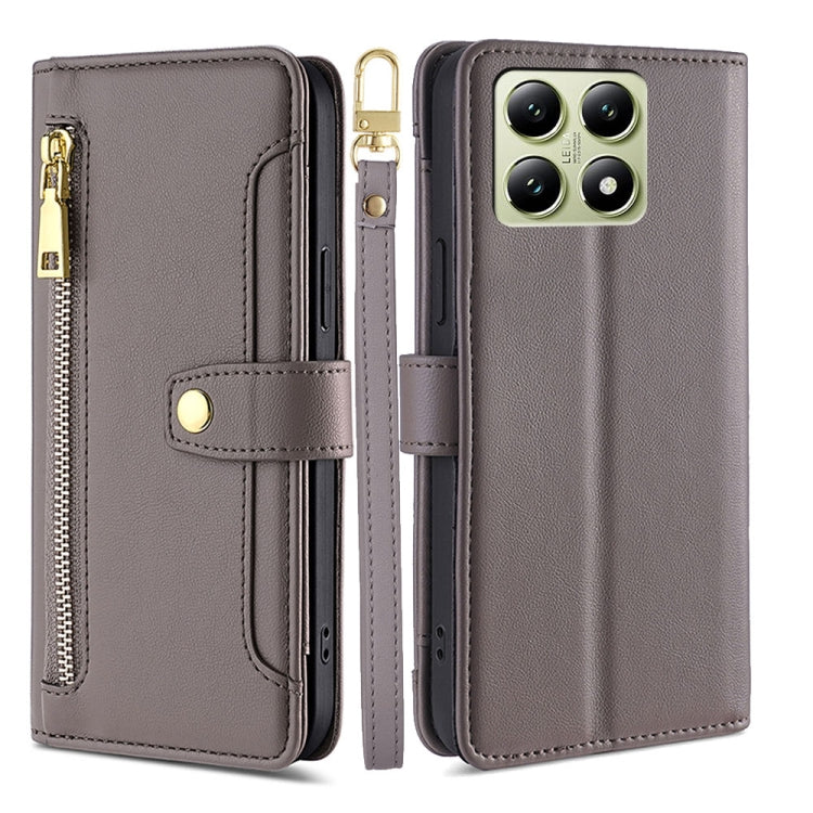 Sheep Texture Cross-body Zipper Wallet Leather Phone Case, For Xiaomi 17 Ultra, For Xiaomi 17 Pro Max, For Xiaomi 17 Pro, For Xiaomi 17, For Xiaomi Civi 5 Pro 5G, For Xiaomi 15 Ultra, For Xiaomi 14T Pro 5G, For Xiaomi 14T 5G