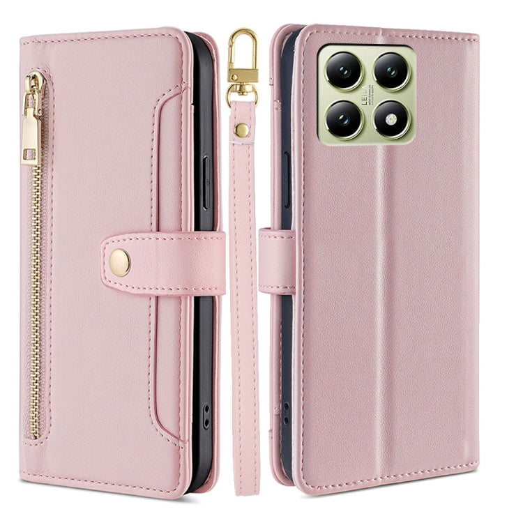 Sheep Texture Cross-body Zipper Wallet Leather Phone Case, For Xiaomi 17 Ultra, For Xiaomi 17 Pro Max, For Xiaomi 17 Pro, For Xiaomi 17, For Xiaomi Civi 5 Pro 5G, For Xiaomi 15 Ultra, For Xiaomi 14T Pro 5G, For Xiaomi 14T 5G