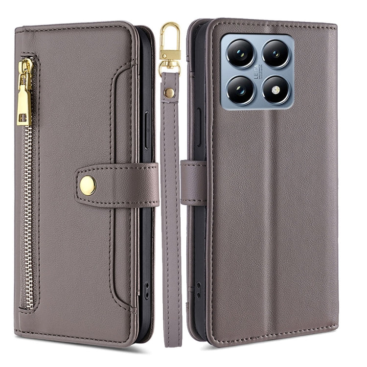 Sheep Texture Cross-body Zipper Wallet Leather Phone Case, For Xiaomi 17 Ultra, For Xiaomi 17 Pro Max, For Xiaomi 17 Pro, For Xiaomi 17, For Xiaomi Civi 5 Pro 5G, For Xiaomi 15 Ultra, For Xiaomi 14T Pro 5G, For Xiaomi 14T 5G