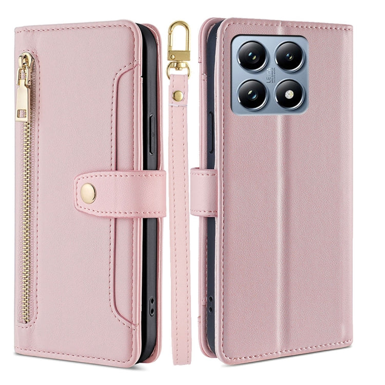 Sheep Texture Cross-body Zipper Wallet Leather Phone Case, For Xiaomi 17 Ultra, For Xiaomi 17 Pro Max, For Xiaomi 17 Pro, For Xiaomi 17, For Xiaomi Civi 5 Pro 5G, For Xiaomi 15 Ultra, For Xiaomi 14T Pro 5G, For Xiaomi 14T 5G