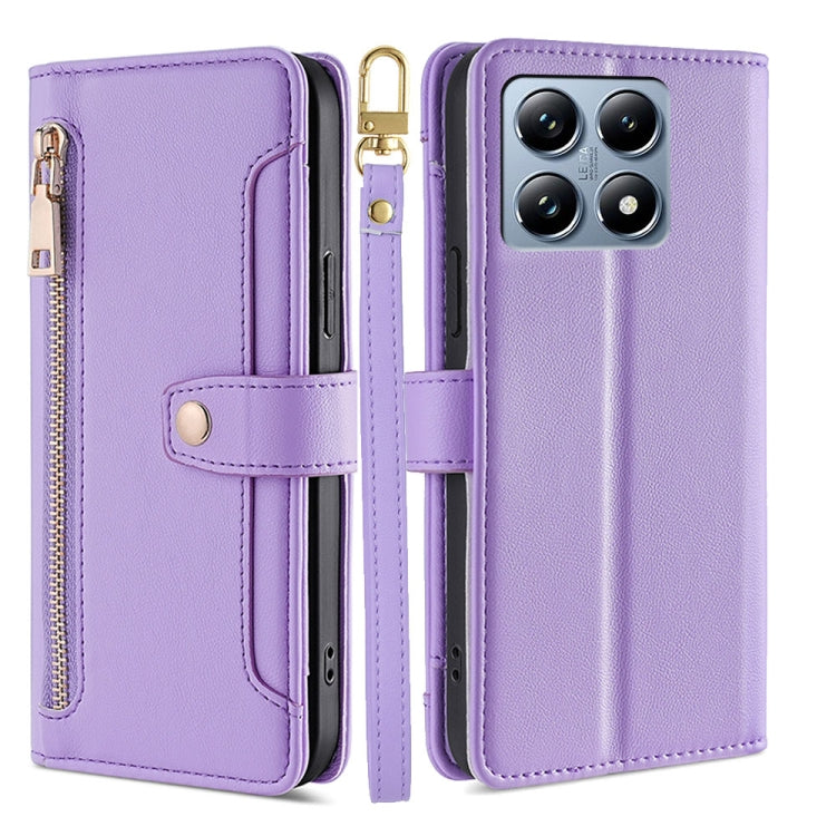 Sheep Texture Cross-body Zipper Wallet Leather Phone Case, For Xiaomi 17 Ultra, For Xiaomi 17 Pro Max, For Xiaomi 17 Pro, For Xiaomi 17, For Xiaomi Civi 5 Pro 5G, For Xiaomi 15 Ultra, For Xiaomi 14T Pro 5G, For Xiaomi 14T 5G