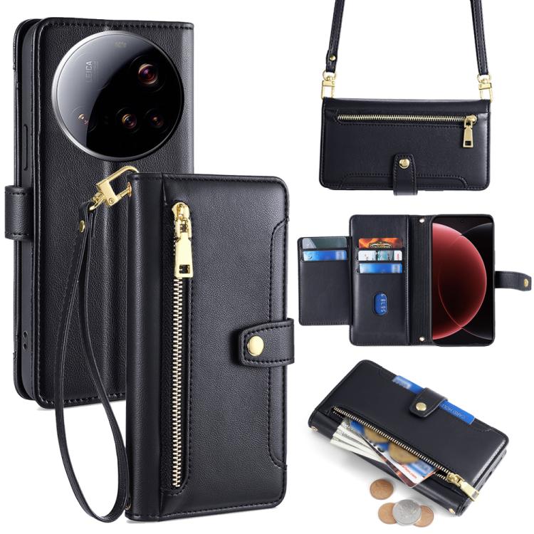 Sheep Texture Cross-body Zipper Wallet Leather Phone Case, For Xiaomi 17 Ultra, For Xiaomi 17 Pro Max, For Xiaomi 17 Pro, For Xiaomi 17, For Xiaomi Civi 5 Pro 5G, For Xiaomi 15 Ultra, For Xiaomi 14T Pro 5G, For Xiaomi 14T 5G