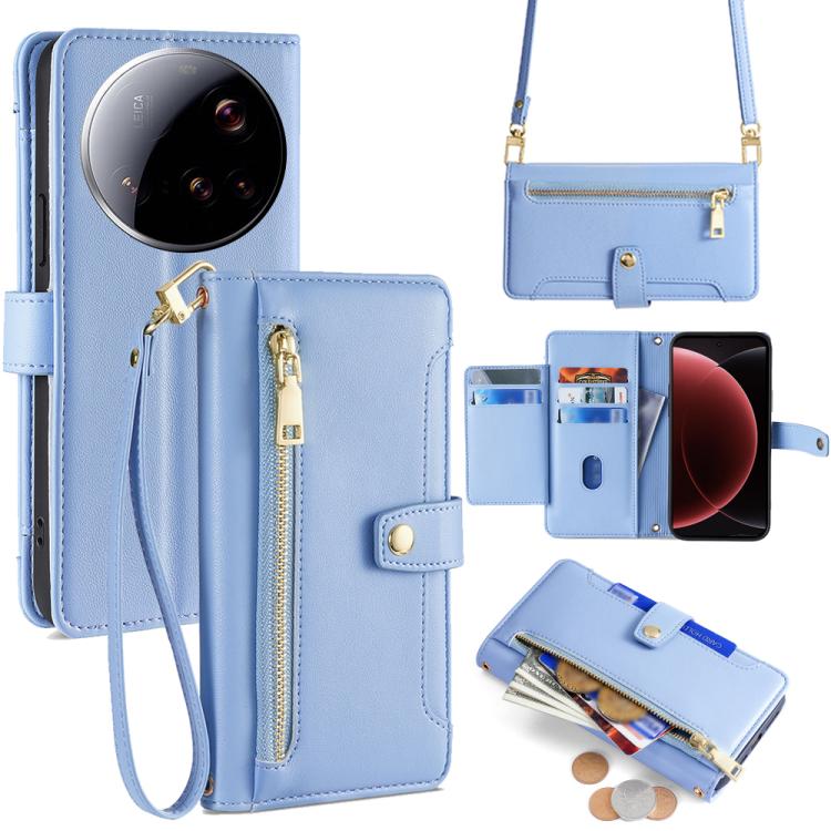 Sheep Texture Cross-body Zipper Wallet Leather Phone Case, For Xiaomi 17 Ultra, For Xiaomi 17 Pro Max, For Xiaomi 17 Pro, For Xiaomi 17, For Xiaomi Civi 5 Pro 5G, For Xiaomi 15 Ultra, For Xiaomi 14T Pro 5G, For Xiaomi 14T 5G