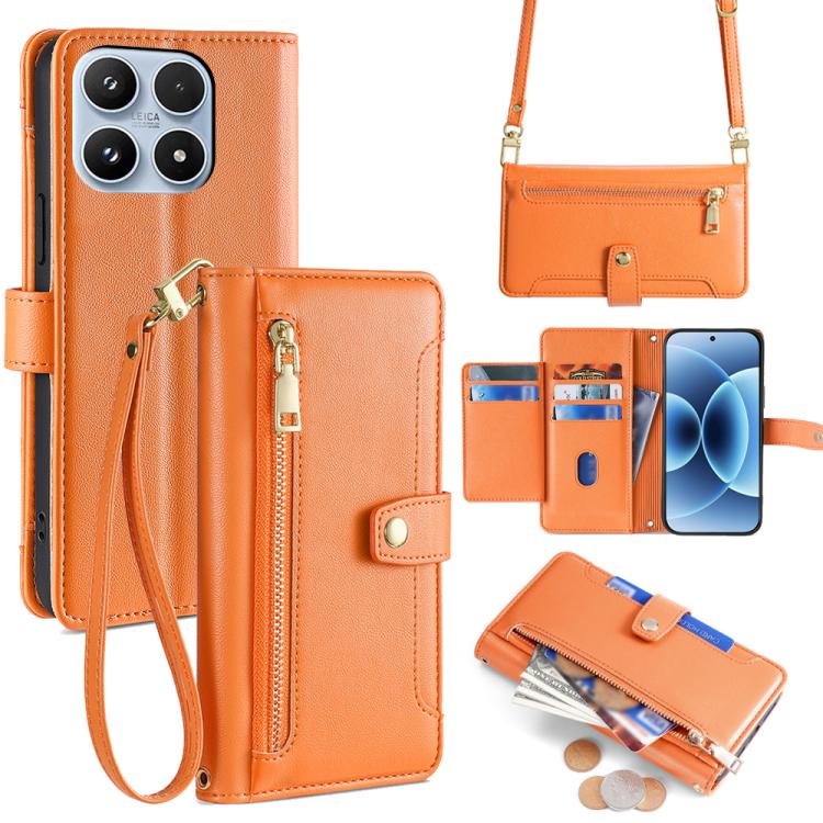 Sheep Texture Cross-body Zipper Wallet Leather Phone Case, For Xiaomi 17 Ultra, For Xiaomi 17 Pro Max, For Xiaomi 17 Pro, For Xiaomi 17, For Xiaomi Civi 5 Pro 5G, For Xiaomi 15 Ultra, For Xiaomi 14T Pro 5G, For Xiaomi 14T 5G