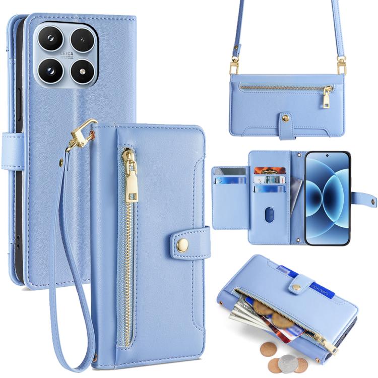 Sheep Texture Cross-body Zipper Wallet Leather Phone Case, For Xiaomi 17 Ultra, For Xiaomi 17 Pro Max, For Xiaomi 17 Pro, For Xiaomi 17, For Xiaomi Civi 5 Pro 5G, For Xiaomi 15 Ultra, For Xiaomi 14T Pro 5G, For Xiaomi 14T 5G