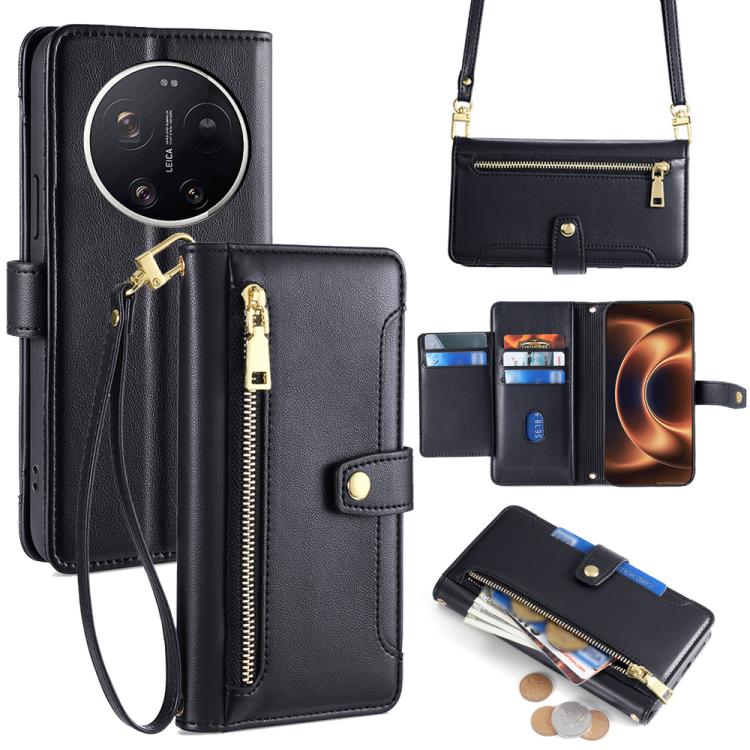 Sheep Texture Cross-body Zipper Wallet Leather Phone Case, For Xiaomi 17 Ultra, For Xiaomi 17 Pro Max, For Xiaomi 17 Pro, For Xiaomi 17, For Xiaomi Civi 5 Pro 5G, For Xiaomi 15 Ultra, For Xiaomi 14T Pro 5G, For Xiaomi 14T 5G
