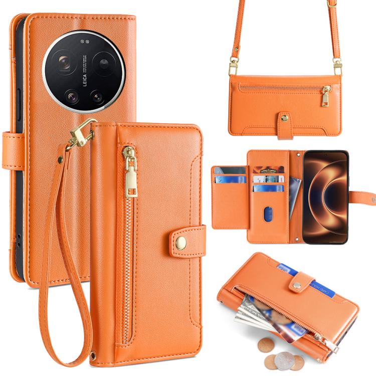 Sheep Texture Cross-body Zipper Wallet Leather Phone Case, For Xiaomi 17 Ultra, For Xiaomi 17 Pro Max, For Xiaomi 17 Pro, For Xiaomi 17, For Xiaomi Civi 5 Pro 5G, For Xiaomi 15 Ultra, For Xiaomi 14T Pro 5G, For Xiaomi 14T 5G