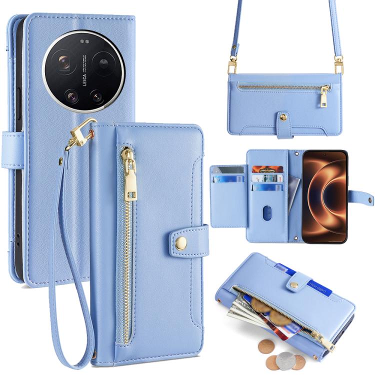 Sheep Texture Cross-body Zipper Wallet Leather Phone Case, For Xiaomi 17 Ultra, For Xiaomi 17 Pro Max, For Xiaomi 17 Pro, For Xiaomi 17, For Xiaomi Civi 5 Pro 5G, For Xiaomi 15 Ultra, For Xiaomi 14T Pro 5G, For Xiaomi 14T 5G