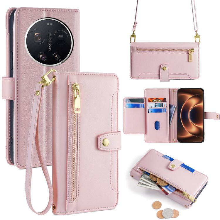 Sheep Texture Cross-body Zipper Wallet Leather Phone Case, For Xiaomi 17 Ultra, For Xiaomi 17 Pro Max, For Xiaomi 17 Pro, For Xiaomi 17, For Xiaomi Civi 5 Pro 5G, For Xiaomi 15 Ultra, For Xiaomi 14T Pro 5G, For Xiaomi 14T 5G