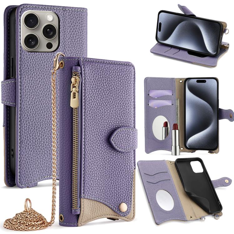 Crossbody Chain Fishtail Litchi Leather Phone Case, For iPhone 17e / 16e, For iPhone 17 Pro Max, For iPhone 17 Pro, For iPhone 17, For iPhone Air, For iPhone 16 Pro Max, For iPhone 16 Pro, For iPhone 16 Plus