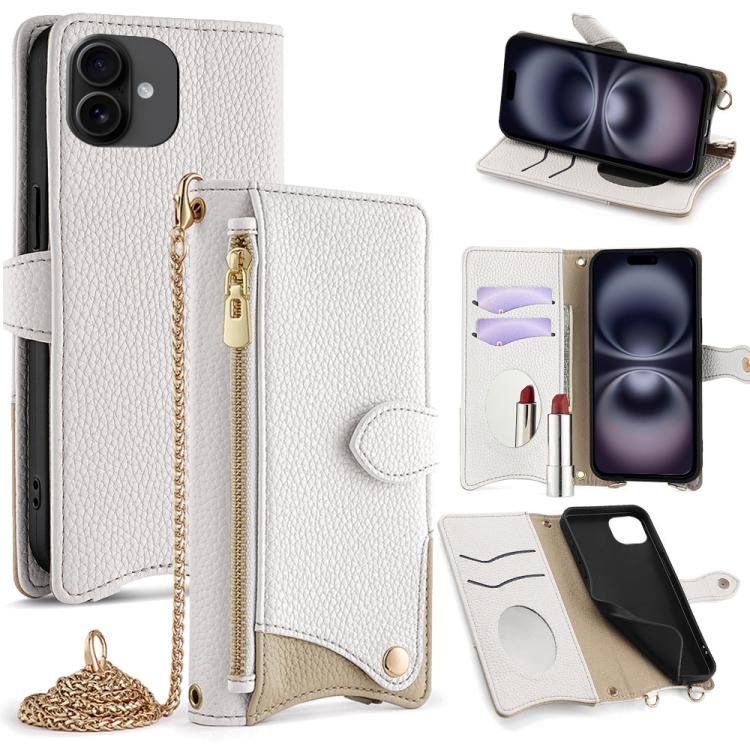Crossbody Chain Fishtail Litchi Leather Phone Case, For iPhone 17e / 16e, For iPhone 17 Pro Max, For iPhone 17 Pro, For iPhone 17, For iPhone Air, For iPhone 16 Pro Max, For iPhone 16 Pro, For iPhone 16 Plus