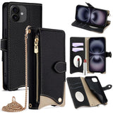 Crossbody Chain Fishtail Litchi Leather Phone Case, For iPhone 16, For iPhone 15 Pro Max, For iPhone 15 Pro, For iPhone 15 Plus, For iPhone 15, For iPhone 14 Plus, For iPhone 14, For iPhone 14 Pro
