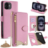 Crossbody Chain Fishtail Litchi Leather Phone Case, For iPhone 16, For iPhone 15 Pro Max, For iPhone 15 Pro, For iPhone 15 Plus, For iPhone 15, For iPhone 14 Plus, For iPhone 14, For iPhone 14 Pro