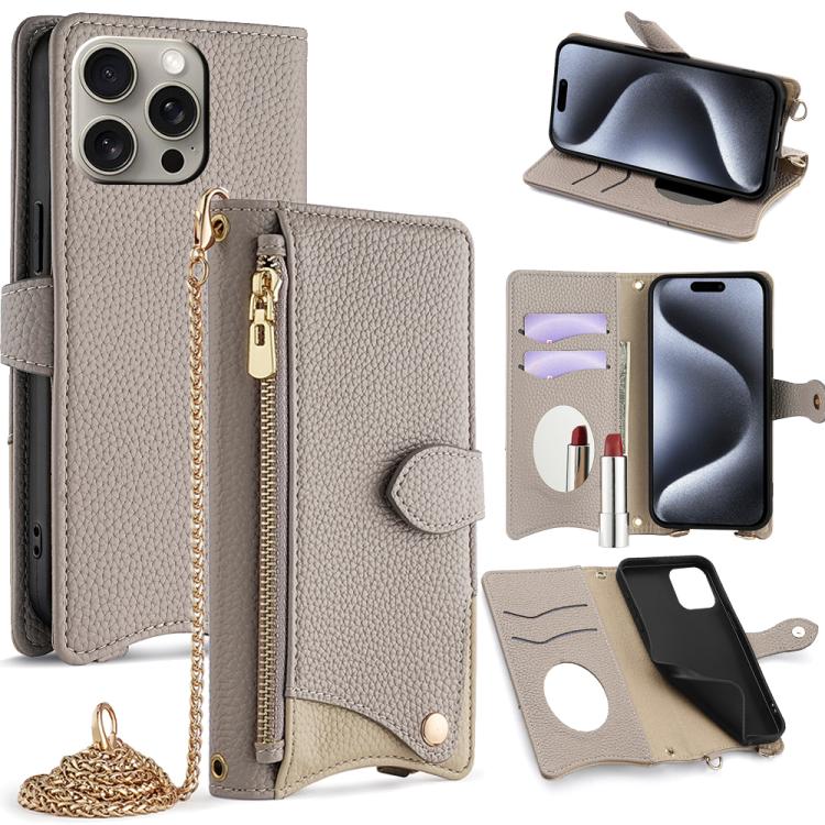 Crossbody Chain Fishtail Litchi Leather Phone Case, For iPhone 16, For iPhone 15 Pro Max, For iPhone 15 Pro, For iPhone 15 Plus, For iPhone 15, For iPhone 14 Plus, For iPhone 14, For iPhone 14 Pro