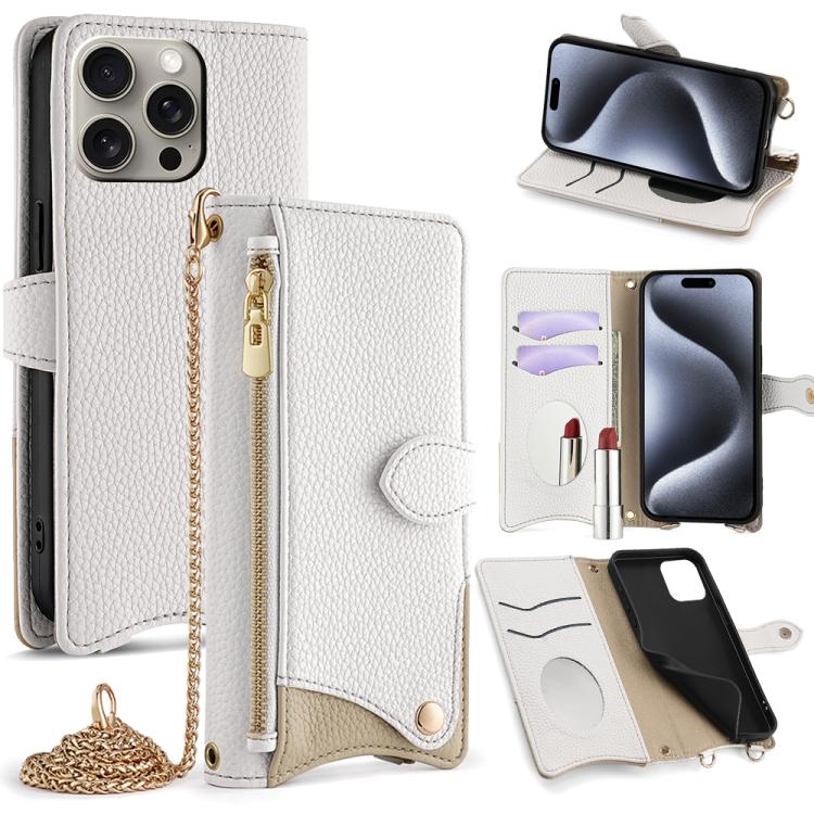 Crossbody Chain Fishtail Litchi Leather Phone Case, For iPhone 16, For iPhone 15 Pro Max, For iPhone 15 Pro, For iPhone 15 Plus, For iPhone 15, For iPhone 14 Plus, For iPhone 14, For iPhone 14 Pro