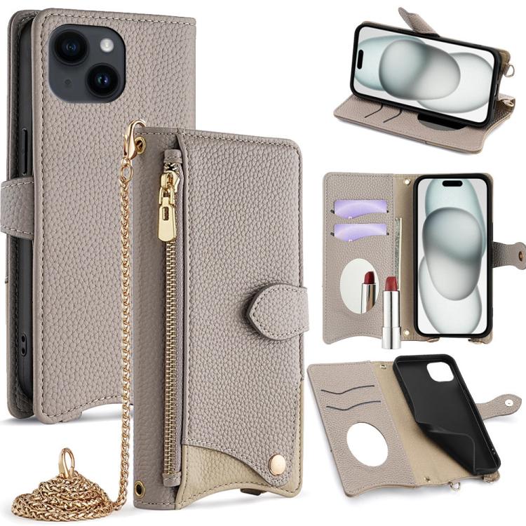 Crossbody Chain Fishtail Litchi Leather Phone Case, For iPhone 16, For iPhone 15 Pro Max, For iPhone 15 Pro, For iPhone 15 Plus, For iPhone 15, For iPhone 14 Plus, For iPhone 14, For iPhone 14 Pro