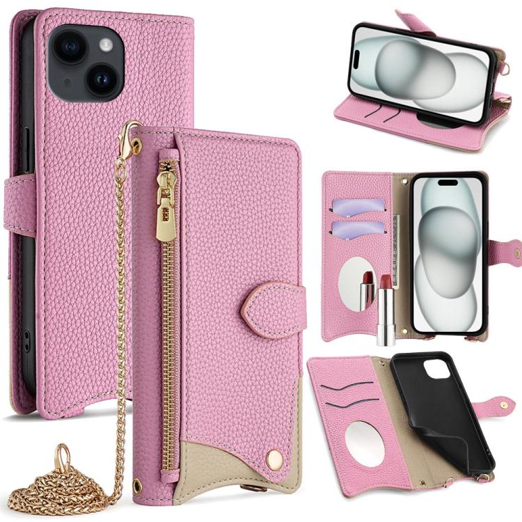 Crossbody Chain Fishtail Litchi Leather Phone Case, For iPhone 16, For iPhone 15 Pro Max, For iPhone 15 Pro, For iPhone 15 Plus, For iPhone 15, For iPhone 14 Plus, For iPhone 14, For iPhone 14 Pro