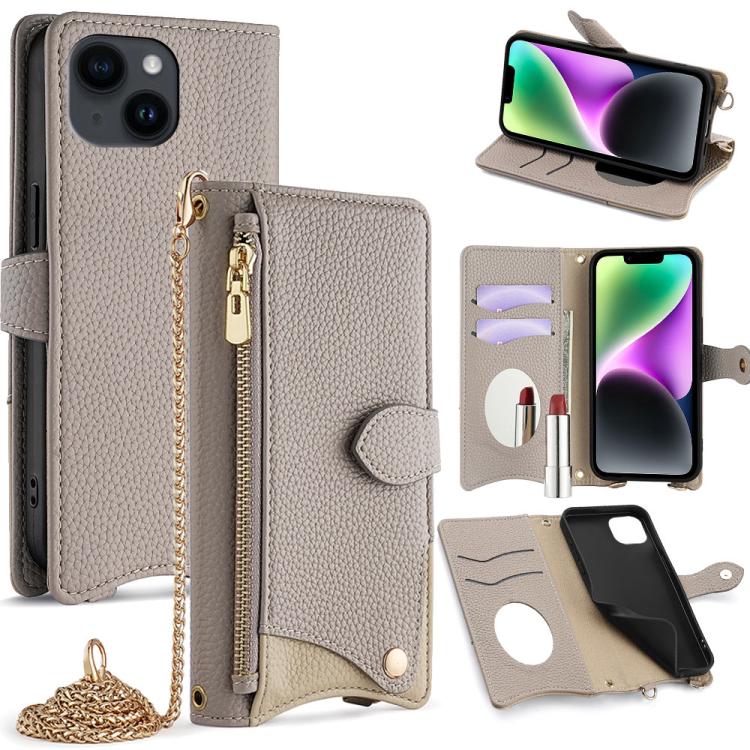 Crossbody Chain Fishtail Litchi Leather Phone Case, For iPhone 16, For iPhone 15 Pro Max, For iPhone 15 Pro, For iPhone 15 Plus, For iPhone 15, For iPhone 14 Plus, For iPhone 14, For iPhone 14 Pro