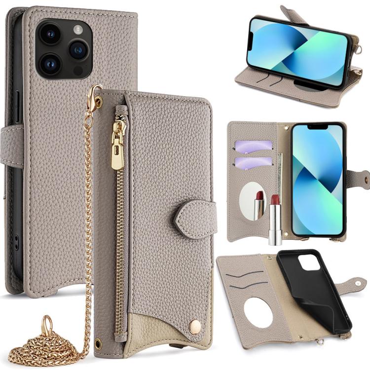 Crossbody Chain Fishtail Litchi Leather Phone Case, For iPhone 14 Pro Max, For iPhone 13 Pro Max, For iPhone 13 Pro, For iPhone 13, For iPhone 12 / 12 Pro, For iPhone 12 Pro Max