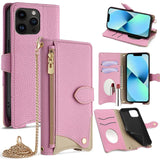 Crossbody Chain Fishtail Litchi Leather Phone Case, For iPhone 14 Pro Max, For iPhone 13 Pro Max, For iPhone 13 Pro, For iPhone 13, For iPhone 12 / 12 Pro, For iPhone 12 Pro Max
