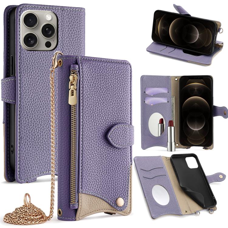 Crossbody Chain Fishtail Litchi Leather Phone Case, For iPhone 14 Pro Max, For iPhone 13 Pro Max, For iPhone 13 Pro, For iPhone 13, For iPhone 12 / 12 Pro, For iPhone 12 Pro Max