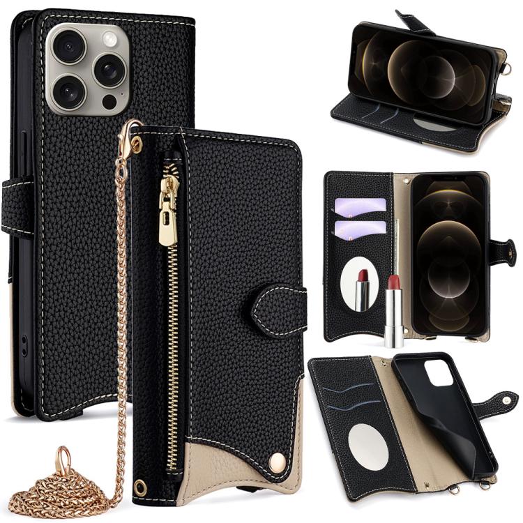 Crossbody Chain Fishtail Litchi Leather Phone Case, For iPhone 14 Pro Max, For iPhone 13 Pro Max, For iPhone 13 Pro, For iPhone 13, For iPhone 12 / 12 Pro, For iPhone 12 Pro Max