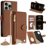 Crossbody Chain Fishtail Litchi Leather Phone Case, For iPhone 14 Pro Max, For iPhone 13 Pro Max, For iPhone 13 Pro, For iPhone 13, For iPhone 12 / 12 Pro, For iPhone 12 Pro Max