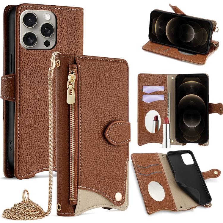 Crossbody Chain Fishtail Litchi Leather Phone Case, For iPhone 14 Pro Max, For iPhone 13 Pro Max, For iPhone 13 Pro, For iPhone 13, For iPhone 12 / 12 Pro, For iPhone 12 Pro Max