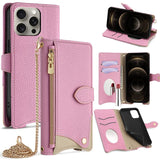 Crossbody Chain Fishtail Litchi Leather Phone Case, For iPhone 14 Pro Max, For iPhone 13 Pro Max, For iPhone 13 Pro, For iPhone 13, For iPhone 12 / 12 Pro, For iPhone 12 Pro Max