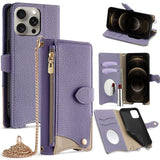 Crossbody Chain Fishtail Litchi Leather Phone Case, For iPhone 14 Pro Max, For iPhone 13 Pro Max, For iPhone 13 Pro, For iPhone 13, For iPhone 12 / 12 Pro, For iPhone 12 Pro Max