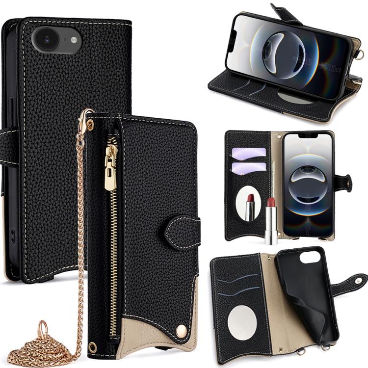 Crossbody Chain Fishtail Litchi Leather Phone Case, For iPhone 17e / 16e, For iPhone 17 Pro Max, For iPhone 17 Pro, For iPhone 17, For iPhone Air, For iPhone 16 Pro Max, For iPhone 16 Pro, For iPhone 16 Plus