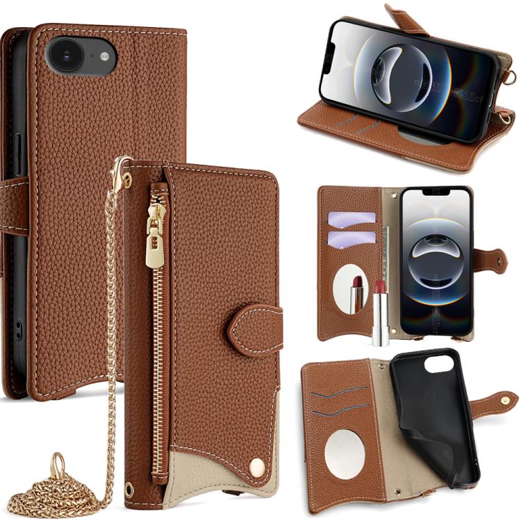 Crossbody Chain Fishtail Litchi Leather Phone Case, For iPhone 17e / 16e, For iPhone 17 Pro Max, For iPhone 17 Pro, For iPhone 17, For iPhone Air, For iPhone 16 Pro Max, For iPhone 16 Pro, For iPhone 16 Plus