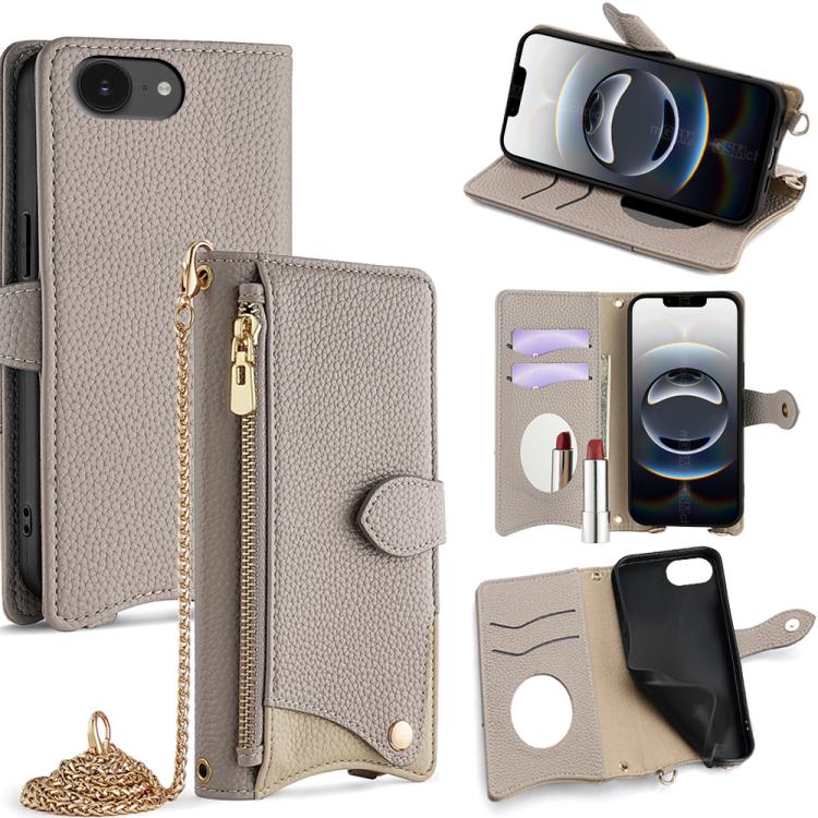 Crossbody Chain Fishtail Litchi Leather Phone Case, For iPhone 17e / 16e, For iPhone 17 Pro Max, For iPhone 17 Pro, For iPhone 17, For iPhone Air, For iPhone 16 Pro Max, For iPhone 16 Pro, For iPhone 16 Plus