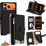 Crossbody Chain Fishtail Litchi Leather Phone Case, For iPhone 17e / 16e, For iPhone 17 Pro Max, For iPhone 17 Pro, For iPhone 17, For iPhone Air, For iPhone 16 Pro Max, For iPhone 16 Pro, For iPhone 16 Plus