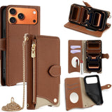 Crossbody Chain Fishtail Litchi Leather Phone Case, For iPhone 17e / 16e, For iPhone 17 Pro Max, For iPhone 17 Pro, For iPhone 17, For iPhone Air, For iPhone 16 Pro Max, For iPhone 16 Pro, For iPhone 16 Plus
