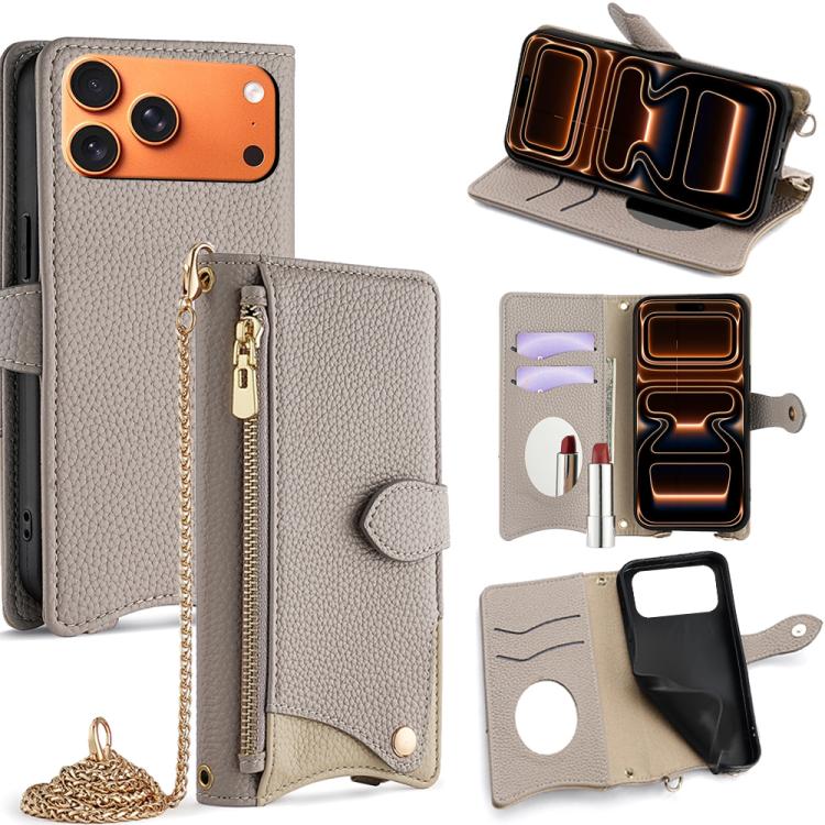 Crossbody Chain Fishtail Litchi Leather Phone Case, For iPhone 17e / 16e, For iPhone 17 Pro Max, For iPhone 17 Pro, For iPhone 17, For iPhone Air, For iPhone 16 Pro Max, For iPhone 16 Pro, For iPhone 16 Plus