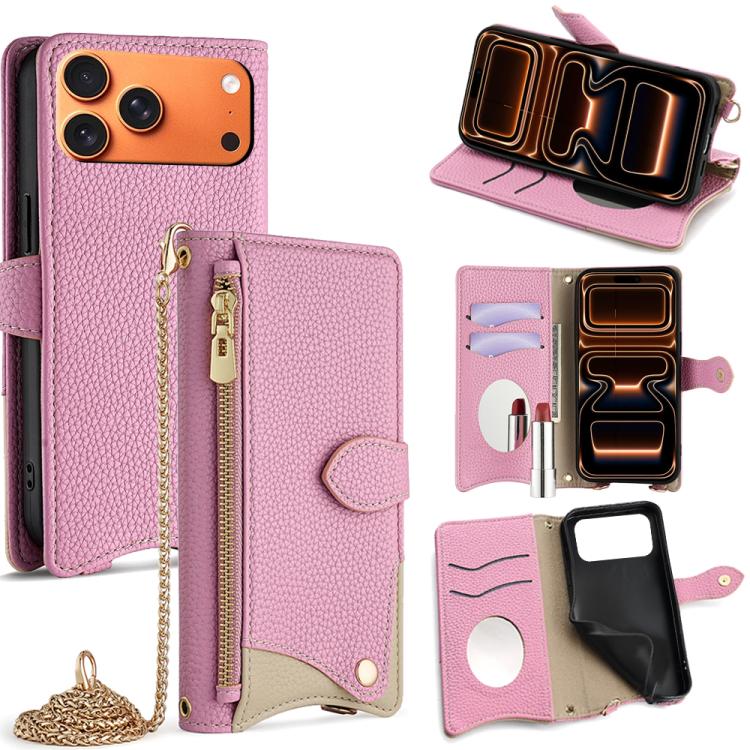 Crossbody Chain Fishtail Litchi Leather Phone Case, For iPhone 17e / 16e, For iPhone 17 Pro Max, For iPhone 17 Pro, For iPhone 17, For iPhone Air, For iPhone 16 Pro Max, For iPhone 16 Pro, For iPhone 16 Plus
