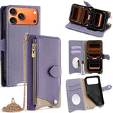 Crossbody Chain Fishtail Litchi Leather Phone Case, For iPhone 17e / 16e, For iPhone 17 Pro Max, For iPhone 17 Pro, For iPhone 17, For iPhone Air, For iPhone 16 Pro Max, For iPhone 16 Pro, For iPhone 16 Plus