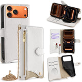 Crossbody Chain Fishtail Litchi Leather Phone Case, For iPhone 17e / 16e, For iPhone 17 Pro Max, For iPhone 17 Pro, For iPhone 17, For iPhone Air, For iPhone 16 Pro Max, For iPhone 16 Pro, For iPhone 16 Plus