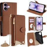Crossbody Chain Fishtail Litchi Leather Phone Case, For iPhone 17e / 16e, For iPhone 17 Pro Max, For iPhone 17 Pro, For iPhone 17, For iPhone Air, For iPhone 16 Pro Max, For iPhone 16 Pro, For iPhone 16 Plus