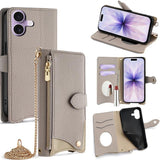 Crossbody Chain Fishtail Litchi Leather Phone Case, For iPhone 17e / 16e, For iPhone 17 Pro Max, For iPhone 17 Pro, For iPhone 17, For iPhone Air, For iPhone 16 Pro Max, For iPhone 16 Pro, For iPhone 16 Plus
