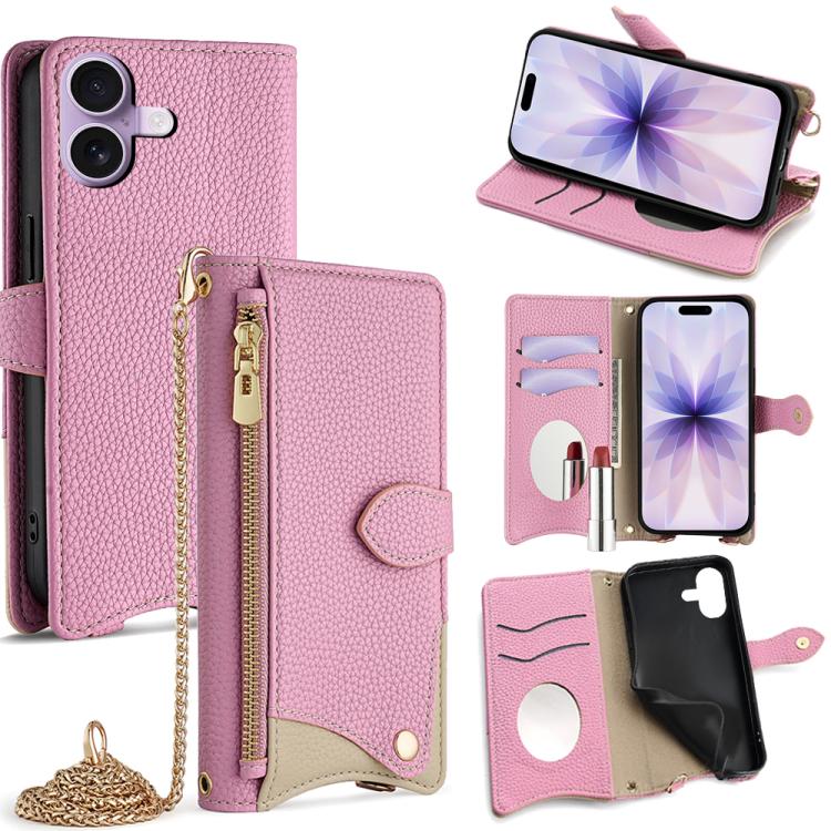 Crossbody Chain Fishtail Litchi Leather Phone Case, For iPhone 17e / 16e, For iPhone 17 Pro Max, For iPhone 17 Pro, For iPhone 17, For iPhone Air, For iPhone 16 Pro Max, For iPhone 16 Pro, For iPhone 16 Plus